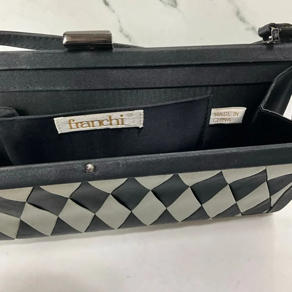 FRANCHI Satin Evening Clutch Handbag